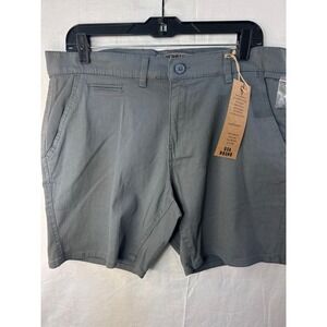 Original Paperbacks Shorts Men's 34 Gray Flat Front Chino Stretch NWT